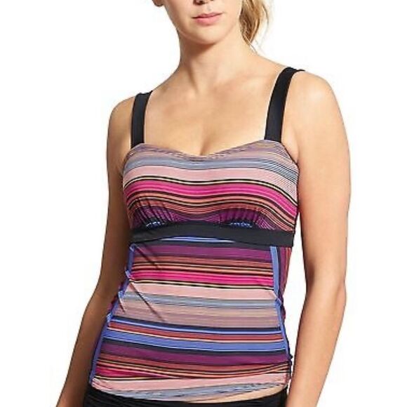 Athleta Other - Athleta Women's Capri Stripe Pura‎ Tankini Top Multi Stripe Size 32 B/C